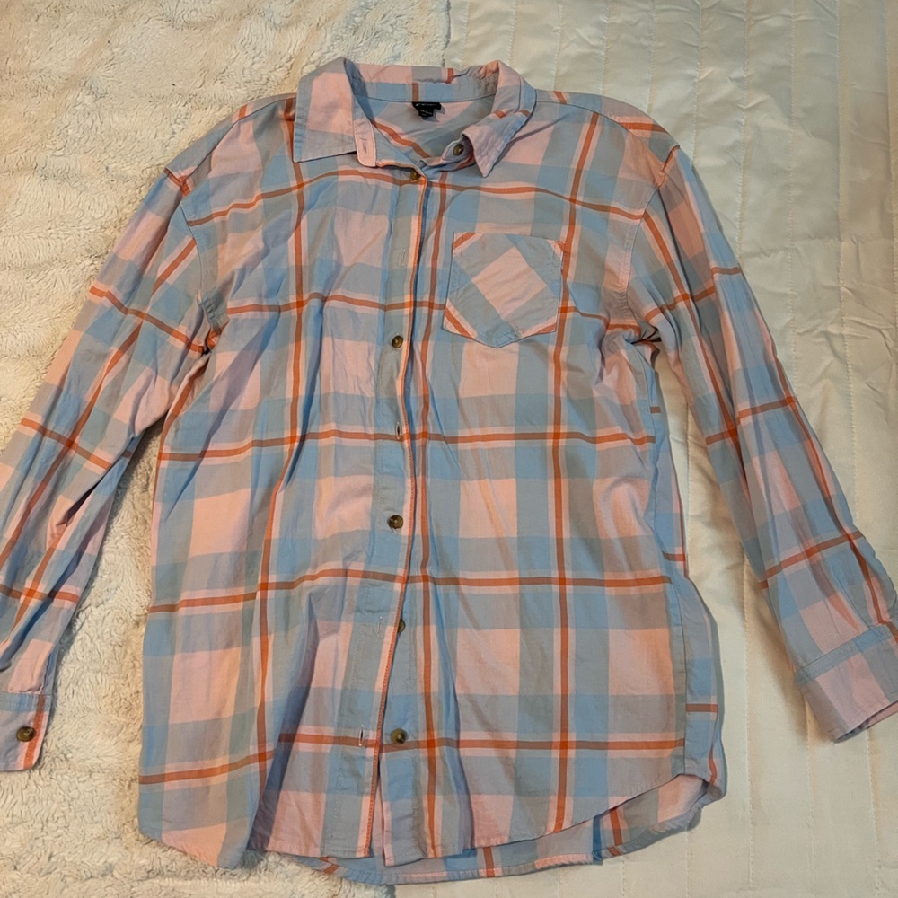 Art Class Blue and Pink Plaid Button Down Shirt